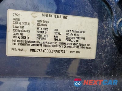 Zdjęcie 12 z 12 samochodu: 2022 TESLA MODEL Y VIN:7SAYGDEE0NA007341 - miniatura