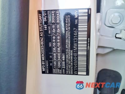 Zdjęcie 13 z 13 samochodu: 2021 MERCEDES-BENZ GLB 250 4MATIC VIN:W1N4M4HB1MW131467 - miniatura