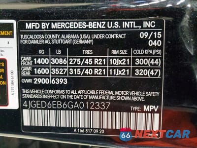 Zdjęcie 13 z 13 samochodu: 2016 MERCEDES-BENZ GLE COUPE 450 4MATIC VIN:4JGED6EB6GA012337 - miniatura