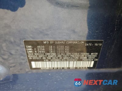Zdjęcie 13 z 13 samochodu: 2020 SUBARU LEGACY LIMITED VIN:4S3BWAL65L3006862 - miniatura