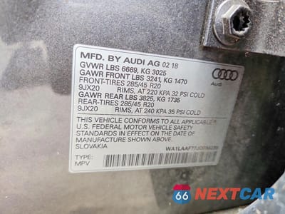 Zdjęcie 12 z 12 samochodu: 2018 AUDI Q7 PREMIUM PLUS VIN:WA1LAAF77JD034235 - miniatura