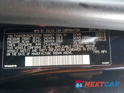 Zdjęcie 13 z 13 samochodu: 2016 VOLVO XC60 T5 PREMIER VIN:YV4612RK8G2830339 - miniatura