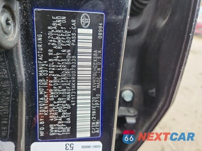 Zdjęcie 13 z 13 samochodu: 2024 TOYOTA CAMRY HYBRID SE NIGHTSHADE VIN:4T1T31AK4RU078339 - miniatura