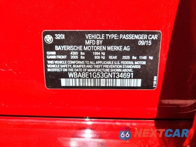 Zdjęcie 12 z 12 samochodu: 2016 BMW 320 I VIN:WBA8E1G53GNT34691 - miniatura