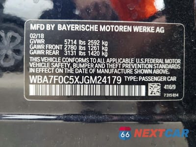 Zdjęcie 12 z 12 samochodu: 2018 BMW 750 I VIN:WBA7F0C5XJGM24179 - miniatura