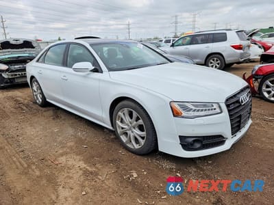 Czwarte zdjęcie samochodu z boku: 2018 AUDI A8 L QUATTRO VIN:WAU43AFDXJN000257 - miniatura