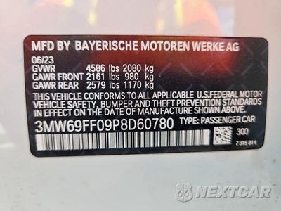 Zdjęcie 12 z 12 samochodu: 2023 BMW 330I VIN:3MW69FF09P8D60780 - miniatura