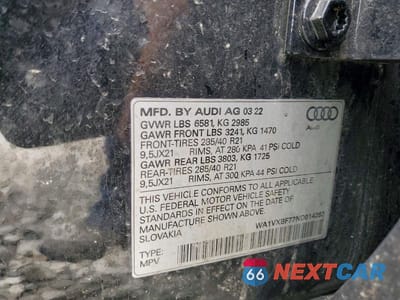 Zdjęcie 13 z 13 samochodu: 2022 AUDI Q7 PRESTIGE VIN:WA1VXBF77ND014263 - miniatura