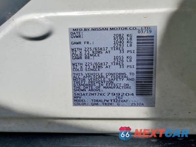 Zdjęcie 13 z 13 samochodu: 2019 NISSAN ROGUE S VIN:5N1AT2MT7KC799204 - miniatura