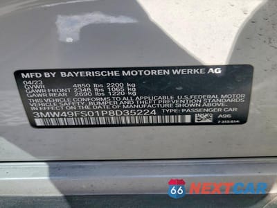 Zdjęcie 12 z 12 samochodu: 2023 BMW M340I VIN:3MW49FS01P8D35224 - miniatura