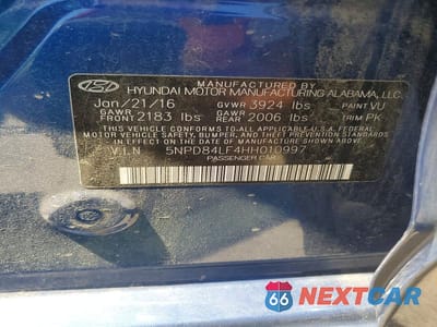 Zdjęcie 12 z 12 samochodu: 2017 HYUNDAI ELANTRA LIMITED VIN:5NPD84LF4HH010997 - miniatura