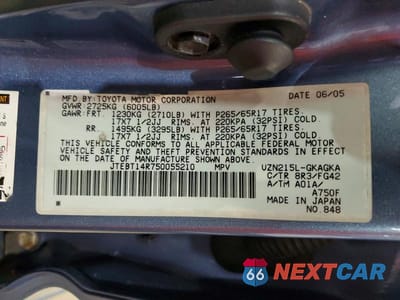 Zdjęcie 13 z 13 samochodu: 2005 TOYOTA 4RUNNER SR5 VIN:JTEBT14R750055210 - miniatura