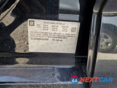 Zdjęcie 12 z 12 samochodu: 2015 CHEVROLET SONIC LT VIN:1G1JC6SH5F4147569 - miniatura