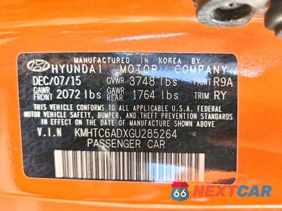 Zdjęcie 12 z 12 samochodu: 2016 HYUNDAI VELOSTER VIN:KMHTC6ADXGU285264 - miniatura