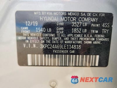 Zdjęcie 12 z 12 samochodu: 2020 HYUNDAI ACCENT SE VIN:3KPC24A69LE114818 - miniatura
