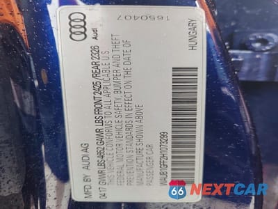 Zdjęcie 12 z 12 samochodu: 2017 AUDI S3 PREMIUM PLUS VIN:WAUB1GFF2H1073299 - miniatura