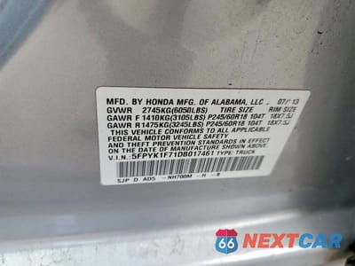 Zdjęcie 12 z 12 samochodu: 2013 HONDA RIDGELINE SPORT VIN:5FPYK1F71DB017461 - miniatura