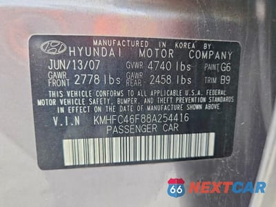 Zdjęcie 12 z 12 samochodu: 2008 HYUNDAI AZERA LIMITED VIN:KMHFC46F88A254416 - miniatura