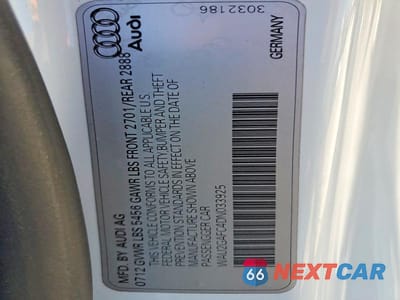Zdjęcie 12 z 12 samochodu: 2013 AUDI A7 PRESTIGE VIN:WAU2GAFC4DN033925 - miniatura