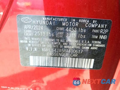 Zdjęcie 12 z 12 samochodu: 2024 HYUNDAI SONATA SEL VIN:KMHL64JA5RA400617 - miniatura