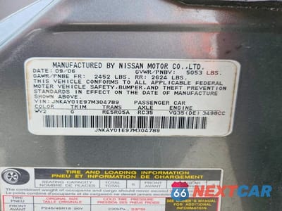 Zdjęcie 12 z 12 samochodu: 2007 INFINITI M35 BASE VIN:JNKAY01E97M304789 - miniatura