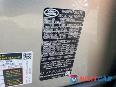 Zdjęcie 13 z 13 samochodu: 2025 LAND ROVER RANGE ROVER SE VIN:SALKP9FU9SA281885 - miniatura