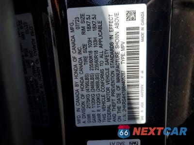 Zdjęcie 13 z 13 samochodu: 2024 HONDA CR-V EXL VIN:2HKRS4H76RH405287 - miniatura