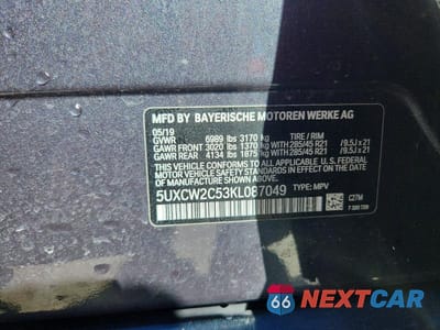 Zdjęcie 13 z 13 samochodu: 2019 BMW X7 XDRIVE40I VIN:5UXCW2C53KL087049 - miniatura