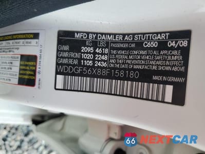 Zdjęcie 12 z 12 samochodu: 2008 MERCEDES-BENZ C 350 VIN:WDDGF56X88F158180 - miniatura