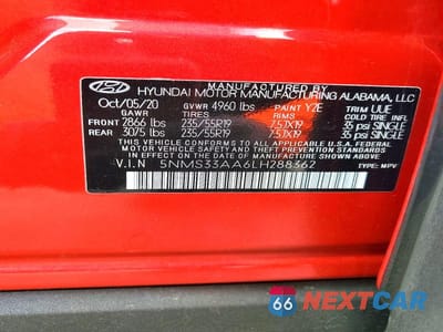 Zdjęcie 14 z 14 samochodu: 2020 HYUNDAI SANTA FE SEL 2.0T VIN:5NMS33AA6LH288362 - miniatura