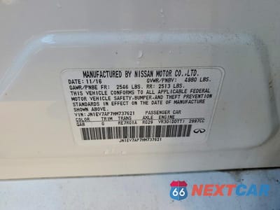 Zdjęcie 12 z 12 samochodu: 2017 INFINITI Q50 3.0T PREMIUM VIN:JN1EV7AP7HM737621 - miniatura
