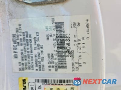 Zdjęcie 12 z 12 samochodu: 2019 FORD FUSION SEL VIN:3FA6P0CD5KR138842 - miniatura