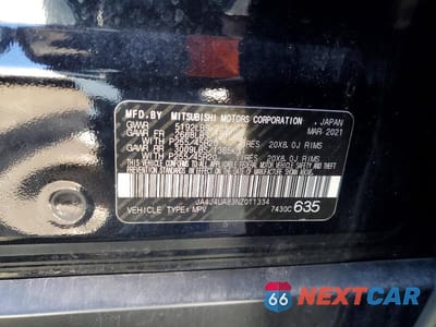 Zdjęcie 12 z 12 samochodu: 2022 MITSUBISHI OUTLANDER SE VIN:JA4J4UA83NZ011334 - miniatura
