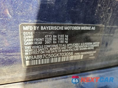 Zdjęcie 12 z 12 samochodu: 2016 BMW 340 XI VIN:WBA8B7C50GK703056 - miniatura