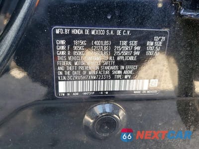 Zdjęcie 14 z 14 samochodu: 2022 HONDA HR-V EXL VIN:3CZRU5H7XNM723315 - miniatura