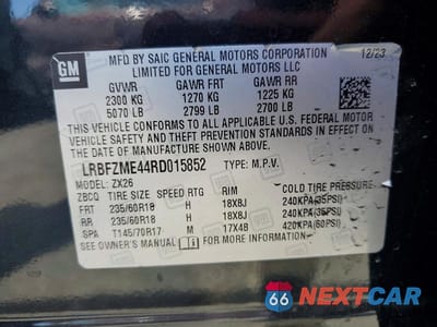 Zdjęcie 12 z 12 samochodu: 2024 BUICK ENVISION PREFERRED VIN:LRBFZME44RD015852 - miniatura