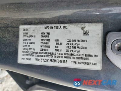 Zdjęcie 13 z 13 samochodu: 2021 TESLA MODEL 3 VIN:5YJ3E1EB0MF048958 - miniatura