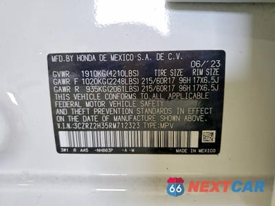 Zdjęcie 13 z 13 samochodu: 2024 HONDA HR-V LX VIN:3CZRZ2H35RM712323 - miniatura