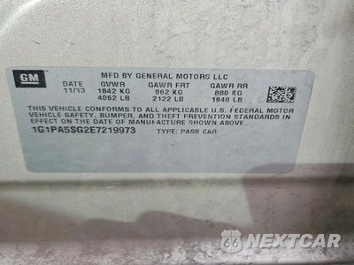 Zdjęcie 12 z 12 samochodu: 2014 CHEVROLET CRUZE LS VIN:1G1PA5SG2E7219973 - miniatura