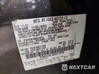 Zdjęcie 12 z 12 samochodu: 2011 FORD FLEX SE VIN:2FMGK5BC4BBD19928 - miniatura