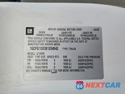 Zdjęcie 13 z 13 samochodu: 2008 CHEVROLET EXPRESS 1500 UTILITY / SERVICE VAN VIN:1GCFG15X381204542 - miniatura