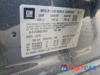 Zdjęcie 12 z 12 samochodu: 2016 BUICK ENCORE CONVENIENCE VIN:KL4CJFSB0GB729524 - miniatura