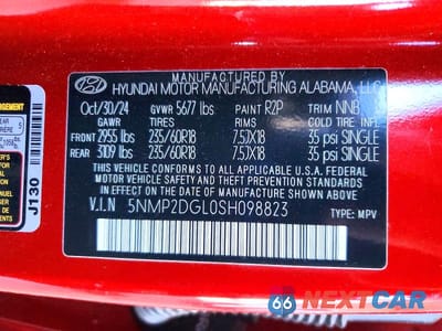 Zdjęcie 14 z 14 samochodu: 2025 HYUNDAI SANTA FE SEL VIN:5NMP2DGL0SH098823 - miniatura