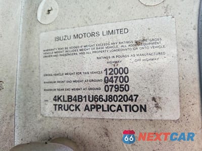 Zdjęcie 12 z 12 samochodu: 2006 ISUZU NPR VIN:4KLB4B1U66J802047 - miniatura
