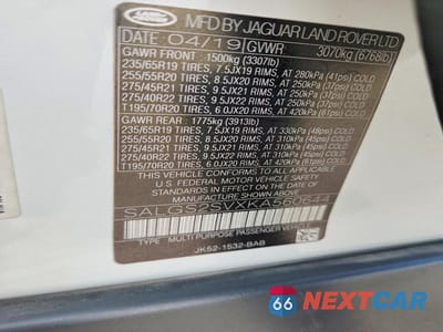 Zdjęcie 14 z 14 samochodu: 2019 LAND ROVER RANGE ROVER HSE VIN:SALGS2SVXKA560644 - miniatura