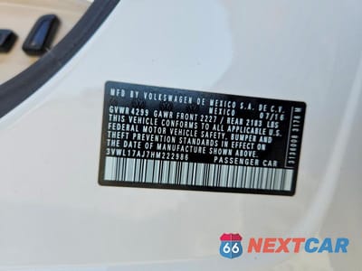 Zdjęcie 12 z 12 samochodu: 2017 VOLKSWAGEN JETTA SEL VIN:3VWL17AJ7HM222986 - miniatura