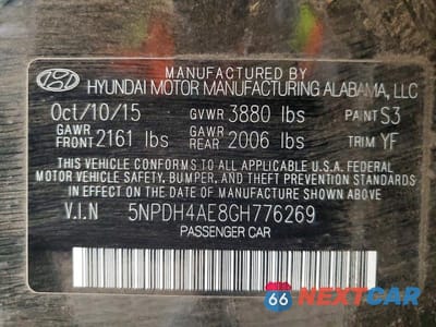 Zdjęcie 12 z 12 samochodu: 2016 HYUNDAI ELANTRA SE VIN:5NPDH4AE8GH776269 - miniatura