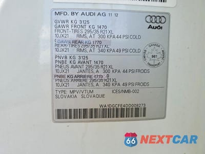 Zdjęcie 12 z 12 samochodu: 2013 AUDI Q7 PRESTIGE VIN:WA1DGCFE4DD008273 - miniatura