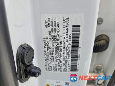 Zdjęcie 13 z 13 samochodu: 2022 HONDA PILOT TOURING VIN:5FNYF5H61NB020077 - miniatura