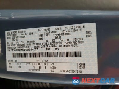 Zdjęcie 13 z 13 samochodu: 2025 FORD ESCAPE ST LINE VIN:1FMCU9MN8SUB34077 - miniatura
